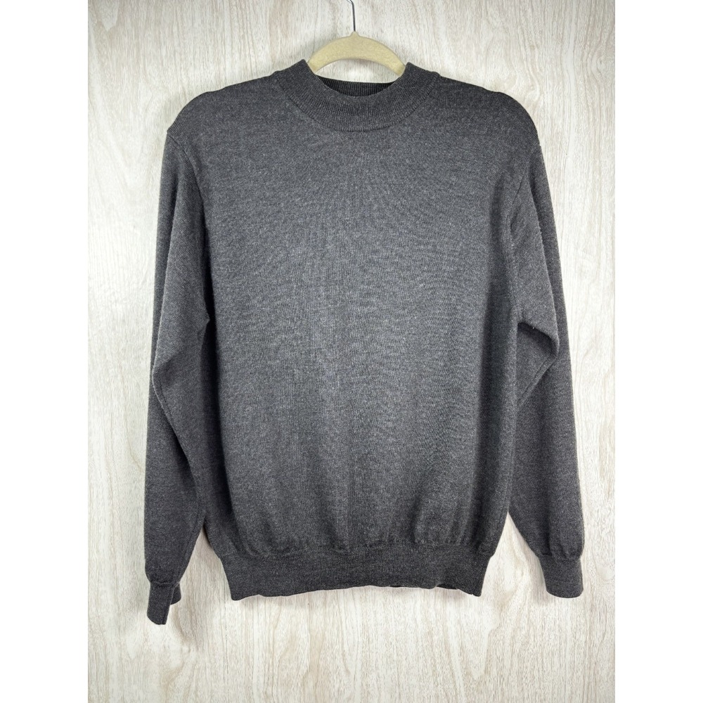 Giasone Italy Wool Sweater Gray Crewneck Classic Luxury Soft Mens M